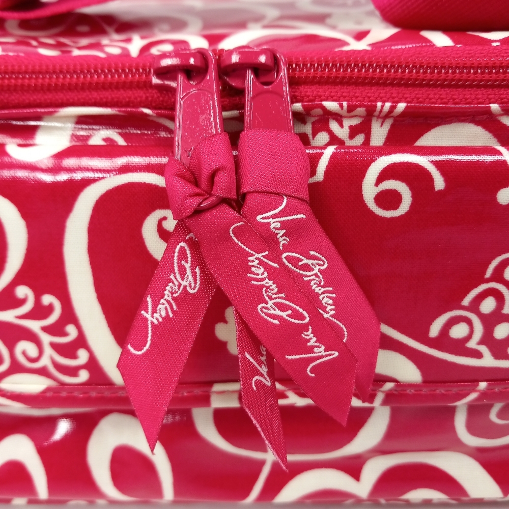 VERA BRADLEY 2010 Twirly Birds Pink Lined Thermal Tote Like New 2 Small Flaws - Picture 7 of 16
